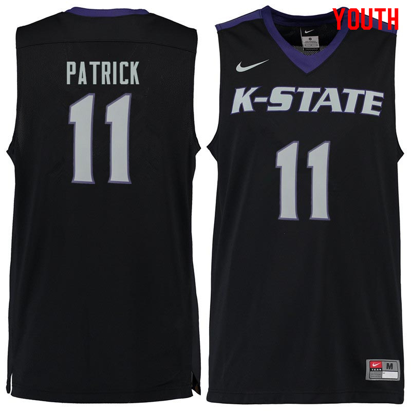 Youth #11 Brian Patrick Kansas State Wildcats College Basketball Jerseys Sale-Black